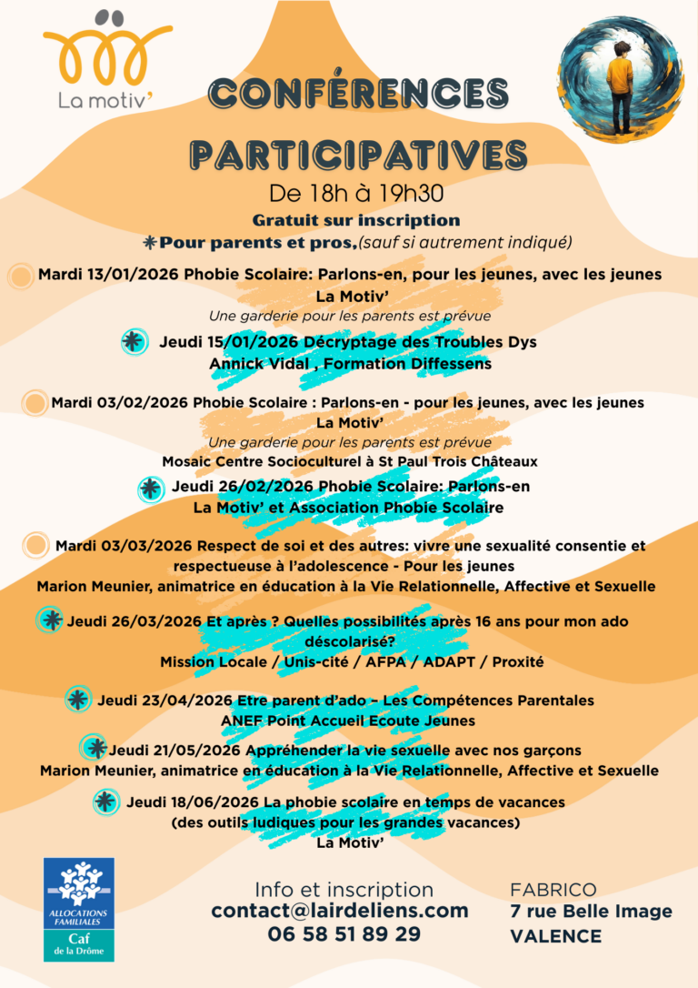 Les prochaines conférences participatives à destination des parents