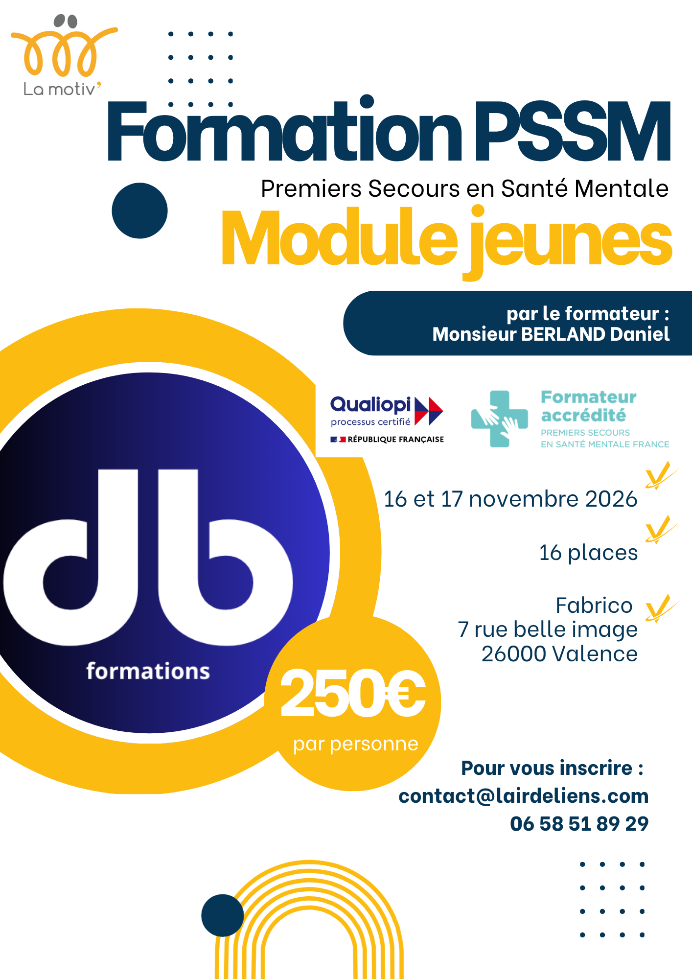 Formation aux Premiers Secours en Santé Mentale (PSSM) – Module Jeunes